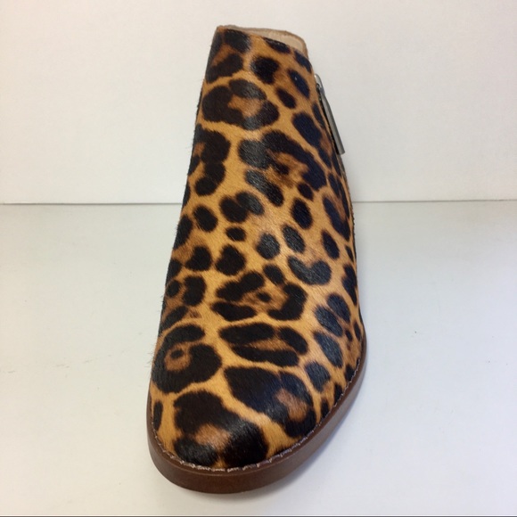 Leather Animal Print Block Heel Bootie Size 7 1/2 - Picture 3 of 9